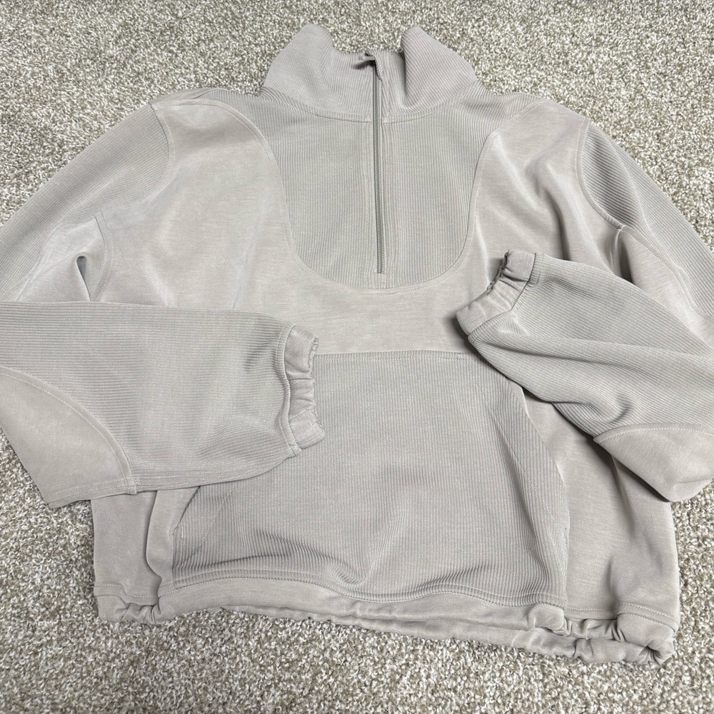 Lululemon Taupe Quarter-Zip Pullover
